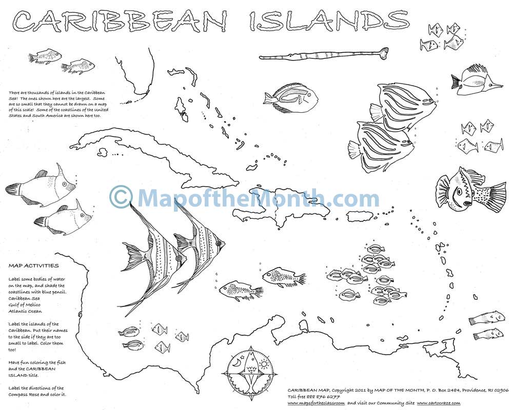 greater antilles blank map