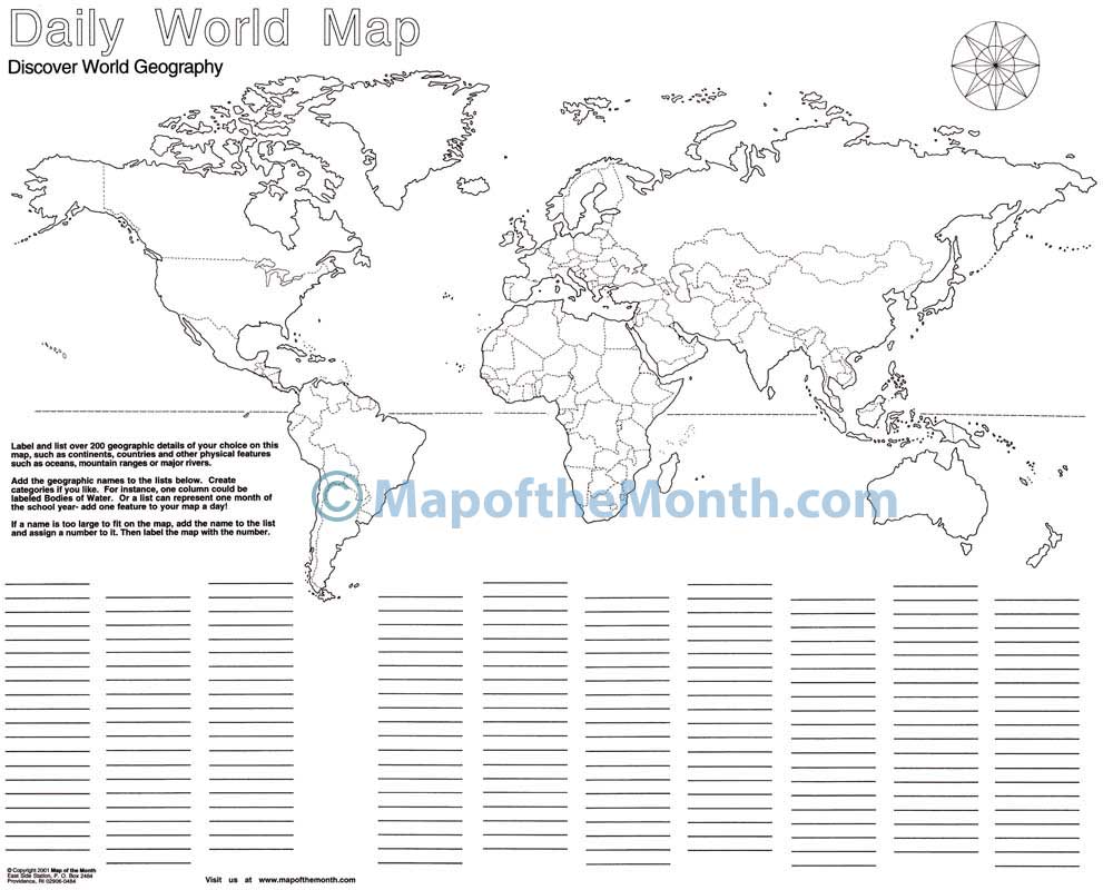 World Map, a Map of the World with Country Names Labeled