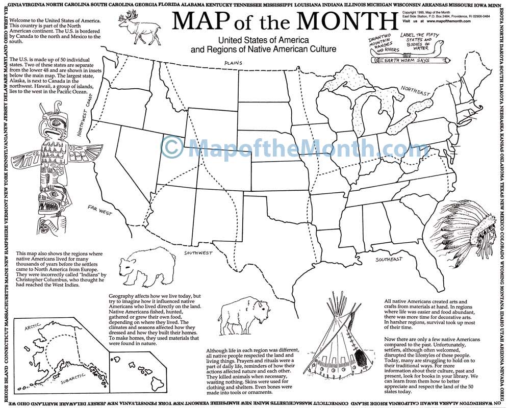 USA Regions of Native American Culture Map - Maps for the Classroom