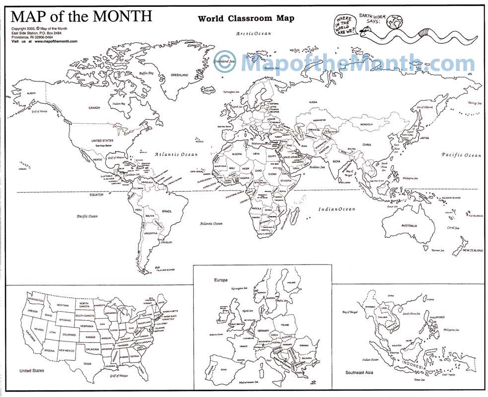 World (Countries Labeled) Map - Maps for the Classroom