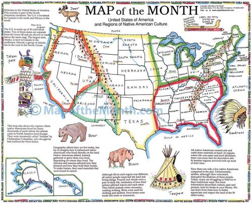 Usa Regions Of Native American Culture Map Maps For The Classroom 